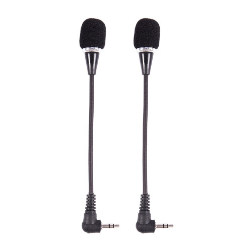 2X Flexible 3,5 mm  Microphone pour Ordinateur Portable PC Skype Yahoo Noir