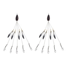 2Pcs Fishing Group Lures Snap Swivels Spinner-Red mesh pattern