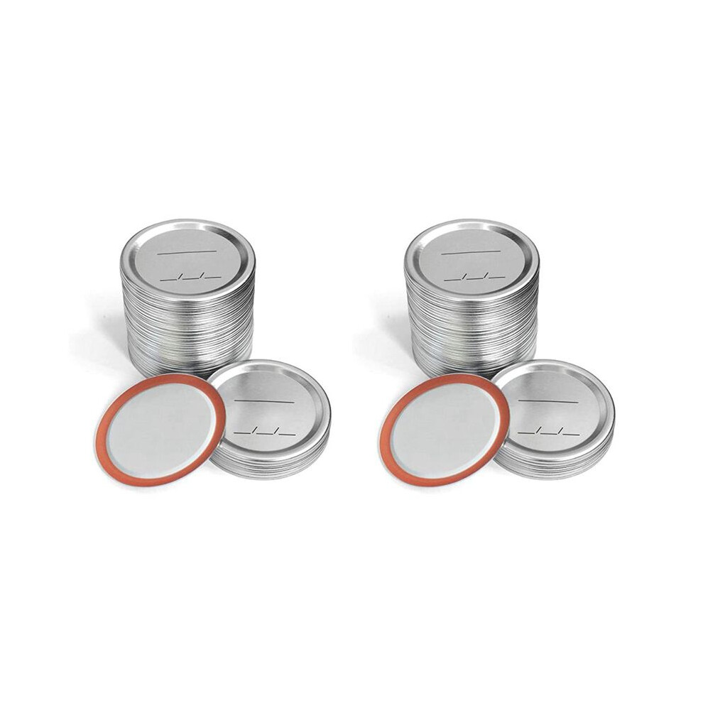 Canning Lids Regular Mouth For /Kerr Jars, Split-Type Metal Mason Jar Lids With Silicone Seals, 56 Pcs Silver 4714120693115