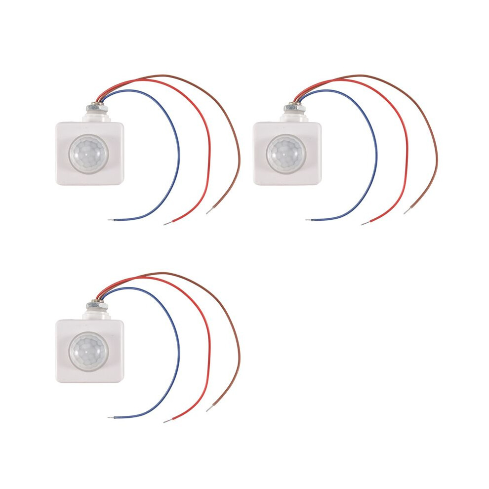 3X Automatic Pir 85-265V Security Pir Infrared Motion Sensor Detector Wall Led Light Outdoor 160 Degrees 10M White 6032923104989
