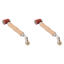 2pcs 40mm Wallpaper Roller Seam Roller Steel, Wood Handle Silicone Seam Roller Dual Use Brass Wheel for PVC Welding A