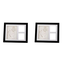 2X Baby Clay Handprint and Footprint Kit - Baby Shower Gifts and Perfect Nursery Room Decoration Black