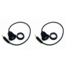 2X Round Panel Mount 3.5mm Male to 3.5mm Female Truck Dashboard Flush Mount 3.5mm 1/8in AUX Audio Jack Extension Cable