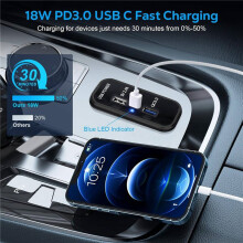 3X 3 12V USB Outlet Charger, PD3.0 Type C, QC 3.0 USB A & 2.4A USB A Fast Charger Socket Adapter for Car Marine