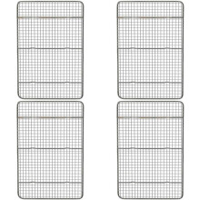4X Cooling Rack and Baking Rack, Fits Quarter Sheet Pan, Stainless Steel, Wire Baking Cookie Bacon Racks 39 X 28CM