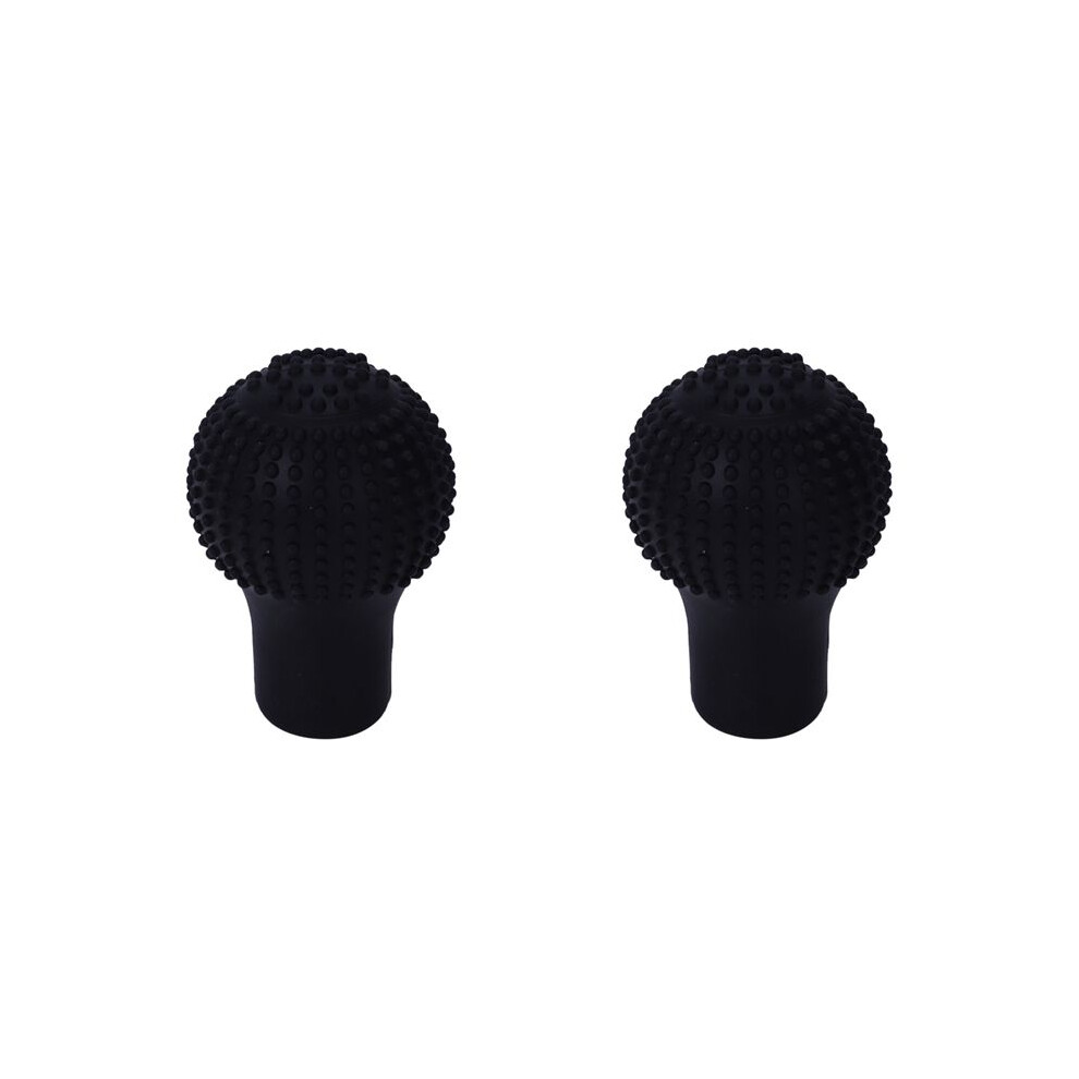 2X Car Vehicle Round Silicone Nonslip Lever Gear Shift Knob Cover Black 6032270387554
