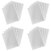 400pcs A4 PP Punched Punch Pockets Folders Filing Wallets Sleeves Bag Transparent 0.03mm