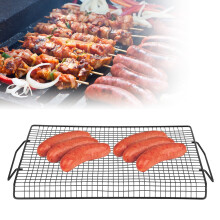Grelha de ferro resistente para cozinhar ao ar livre, antiaderente, ideal para churrascos, cozimento a vapor e resfriamento. Fácil de limpar.