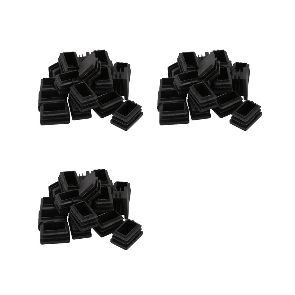 60 Pcs Plastic Rectangular End Cap 30Mm X 20Mm Threaded Pipe Tube Insert Rubber Feet 4713241319331