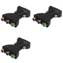 3X 3 RCA RGB Female to HD 15-Pin VGA Style Component Video Jack Adapter Conventer