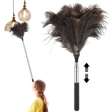Extendable Ostrich Feather Duster 120cm for Ceilings Lights Cupboards Home Car Office