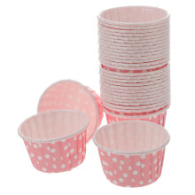 50pcs Pink Paper Ice Cream Cups with Lids for Portion Control Dessert and Party Serving