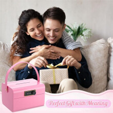 Piggy Bank for Kids 5-12 Years Old,Portable Kids Safe Bank with Code,Small Cash Box with Combination Lock