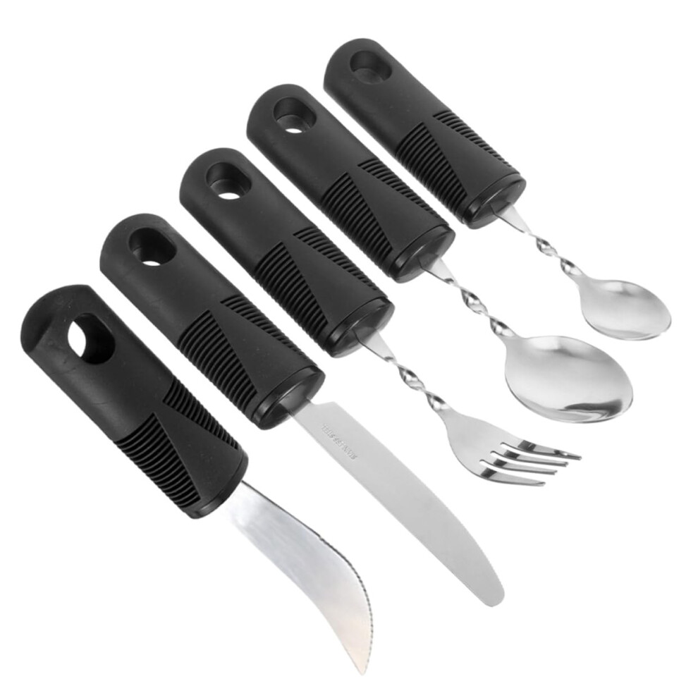 Adaptive Utensils for Seniors with Ergonomic EasyGrip Handles, Reusable Silverware Set for Disabled