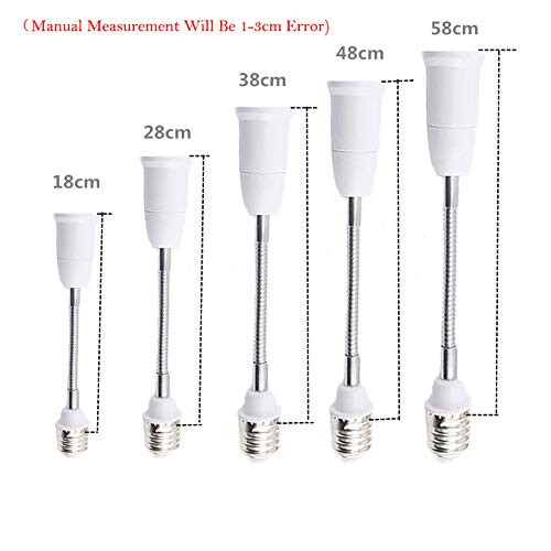 E27 Light Socket Extender with Flexible Neck Adjustable Lamp Holder, 1858cm Extension Options 1