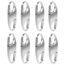 8Pcs Anti Theft Zipper Lock with Double Carabiner Clip for Bags and Luggage Silver Finish