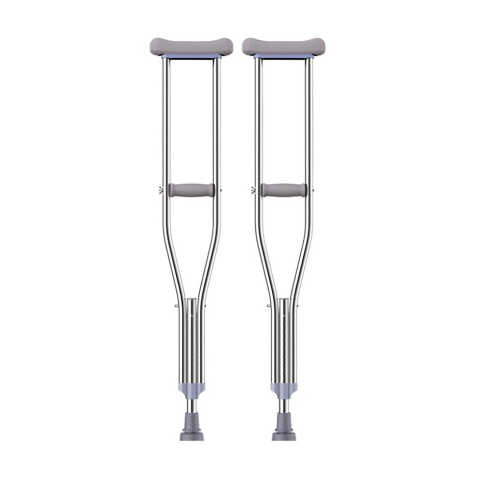 Adjustable Underarm Crutches Pair with NonSlip Rubber Tips for Elderly and Injury Recovery