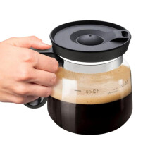 Double Wall Glass Mug with Lid and Handle, 16 oz Insulated Clear Cappuccino Coffee Cup