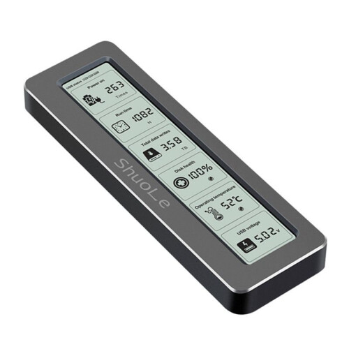 3X SHuoLe M. 2 NVME/NGFF Dual Protocol SSD Enclosure with Display Screen Health Detection Type-C 3.2 10Gbps 1