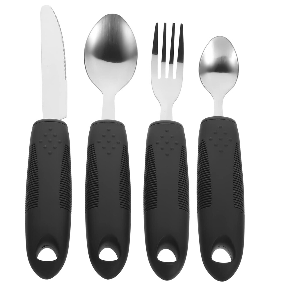 Adaptive Eating Utensils for Elderly with Ergonomic NonSlip Grip, Lightweight Independence Aid