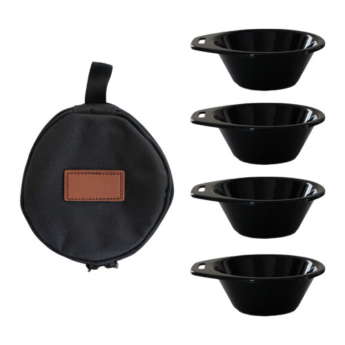 4Pcs Travel Cup Drinking Cups Strong-4 black portable bow