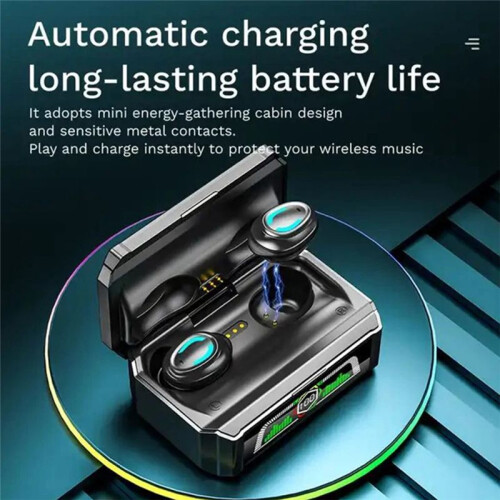 Wireless  Clock Display Noise Reduction Low Latency TWS  Headset for Mobile Gaming Computer 2