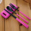 (Pink) Kids Travel Dinnerware Set - Fork, Chopsticks 1