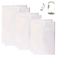 Pack of 6 Sealed Hanging Vacuum Clothes Bags for Seasonal