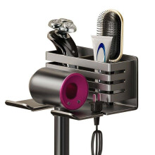 Hair Dryer Holder Wall Mounted with Razor Slot, Self Adhesive Bathroom Storage Organizer