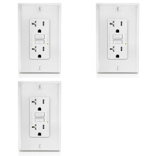 3X GFCI-Uitgang 20A, GFI Elektrische Contactdoos met LED-Indicator, 20A Fraudebestendige Aardlekschakelaar