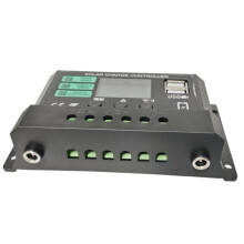 Solcellsregulator med -Hål 12V/24V 30A LCD-Fotovoltaisk Laddningsregulator USB-Laddningsregulator