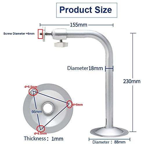 CCTV Camera Mount with Telescopic Arm Adjustment, Universal J Type Security Camera Wall Bracket 2