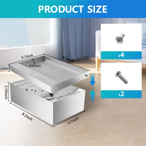 Recessed Power Outlet with USB and Ethernet, Hidden LowProfile Desk Socket Kit, Silver 1