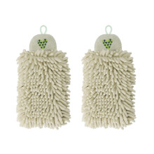 Bean Green Hand Towel Set Quick Dry Absorbency Bathroom and Kitchen Wall Mounted