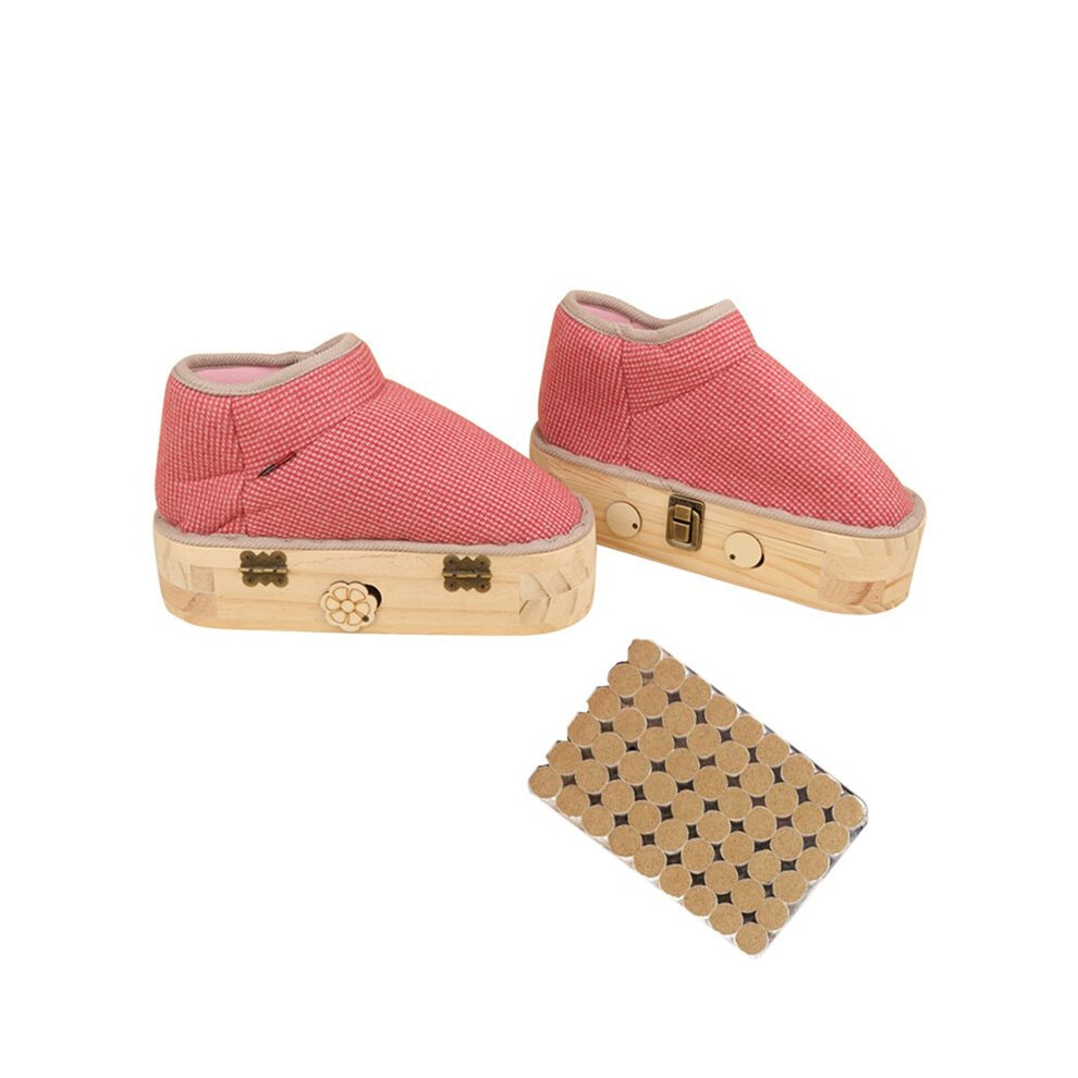 Moxibustion Shoes for Feet, Wooden Sole Foot Therapy, Open Flame Suspension Moxibustion Box