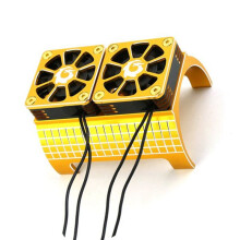 Metal Dual Cooling Fan Motor Heat Sink for 1/5 X-Maxx 6S 8S Arrma KRATON Outcast RC Car Upgrade Parts Gold
