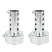 2X Silver Escape de la Motocicleta Puede Silenciador Insertar Deflector Db Killer Silencer 48mm x 80mm