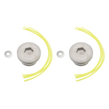 2X Universal Aluminum Grass Trimmer with 8 Lines Brush Cutter Thread Nylon Grass Cutting Silver