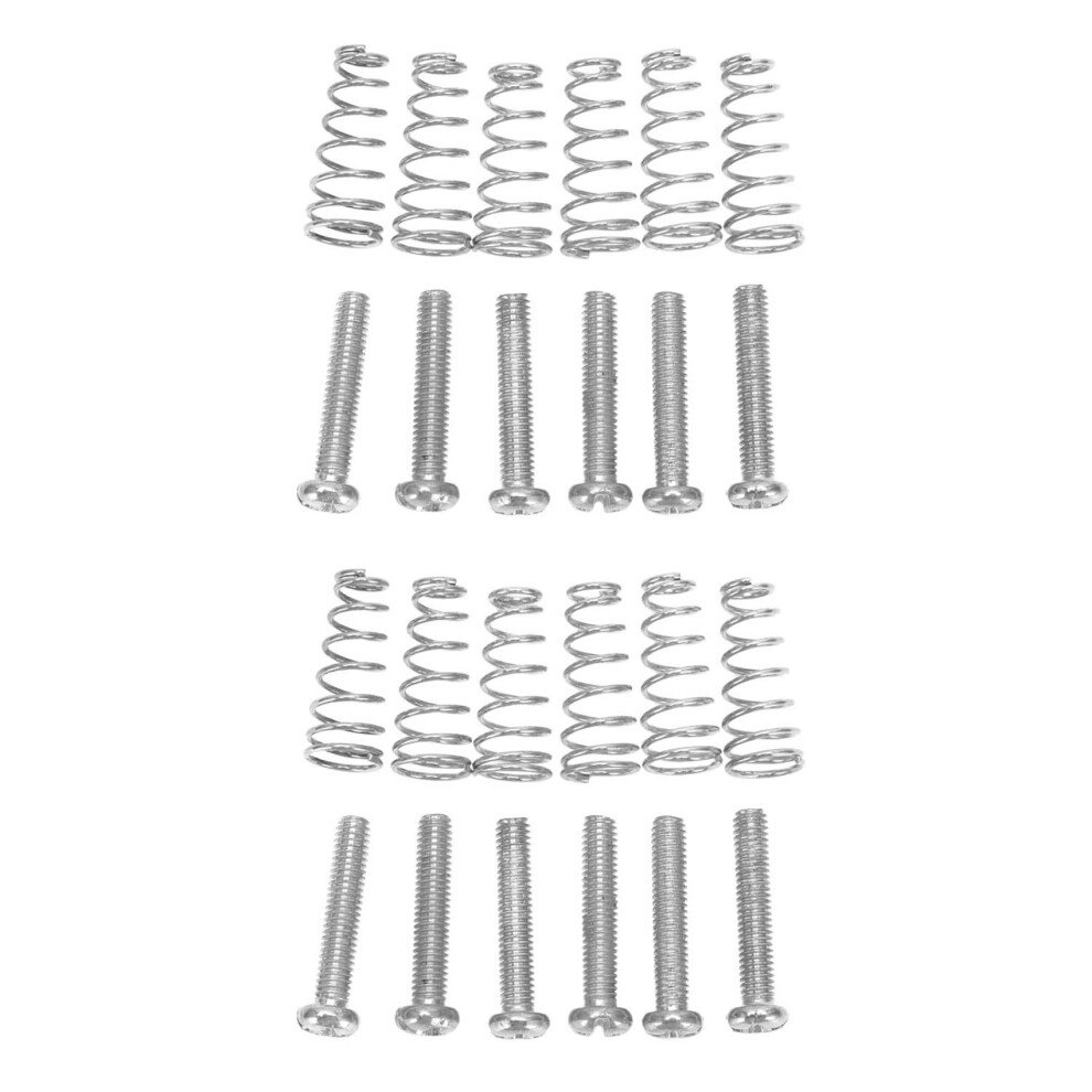 12 Pcs Electric Guitar Tremolo Bridge String Saddles Mount Adjust Conical Spring And Screws Silver 4713546889188