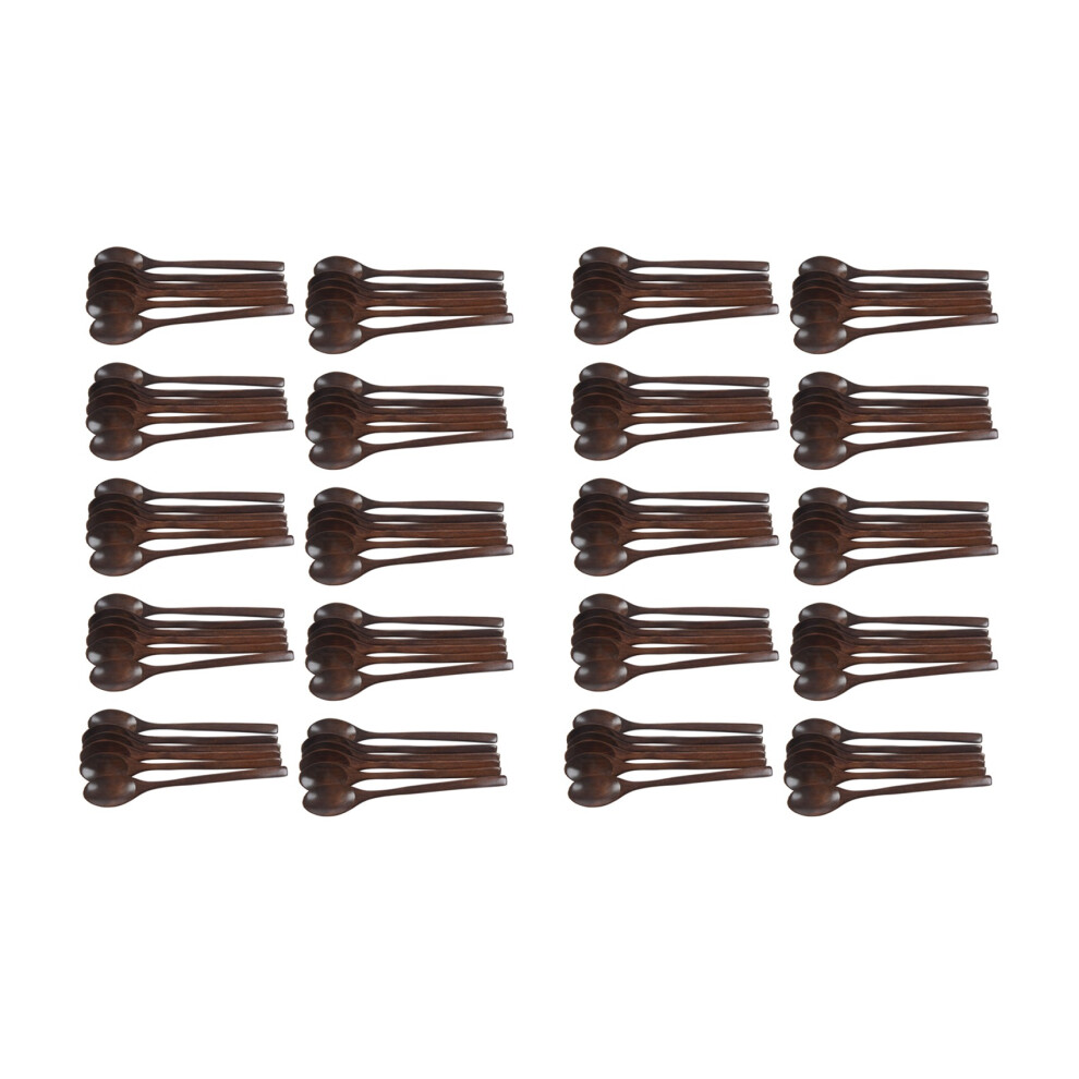 Wooden Spoons, 120 Pieces Wood Soup Spoons For Eating Mixing Stirring Cooking, Long Handle Spoon Brecantia