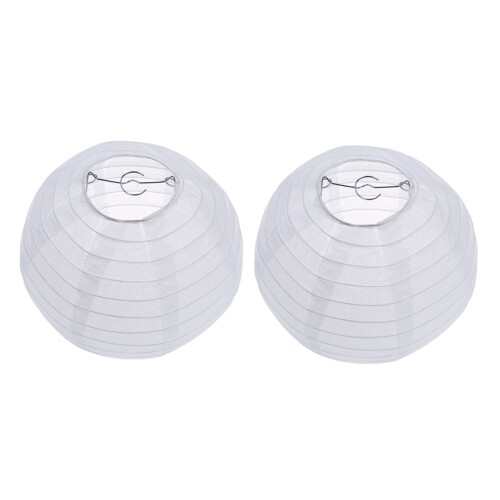 2X White Chinese/Japanese Paper Lantern/Lamp 8 inch Diameter 1