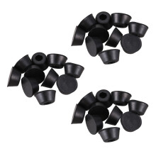 30 Pcs 21mm x 10mm Conical Recessed Rubber Feet Bumpers Pads Black