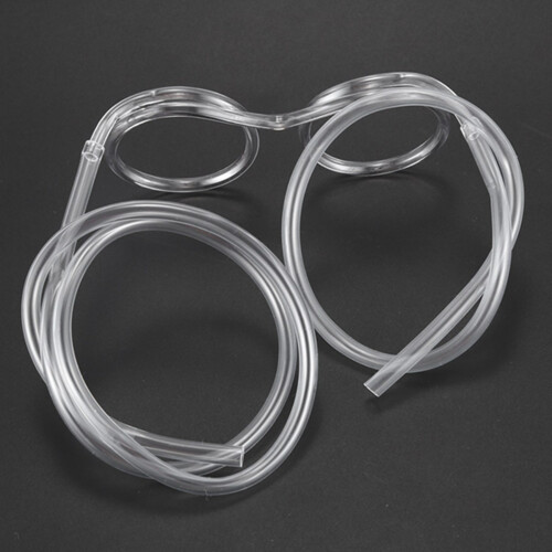 4X Glasses Shape Straw to Drink - Clear 1