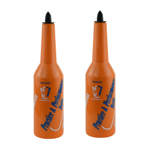 2X Flair Bartender Bartending Practice Bar Pub Bottle Wine Cocktail Shaker - Orange
