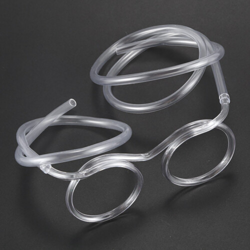 4X Glasses Shape Straw to Drink - Clear 2