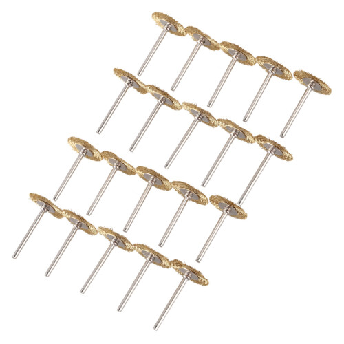 20 x Brass Wire Brush Round Brushes Disc Brush Pot Brush for  25MM