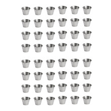 Paquet de 48 Tasses de Sauce à Condiments en Acier Inoxydable, Tasses à Sauce de Trempage de Qualité Commerciale, Tasses à Condiments Ramekin