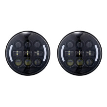 2X 45W 5.75 Inch Motorcycle Headlight LED Round  Light Lamp High Low  Projector with DRL Turn Signal Light