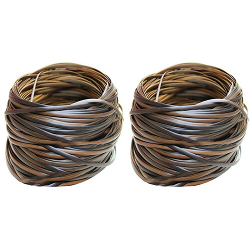 2X Café Gradiente Plano Sintético Material de Tecelagem Rattan Plástico Rattan