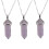 3X Crystal Hexagonal Healing Point Amethyst Pendant Pendentif Cut Collier 2